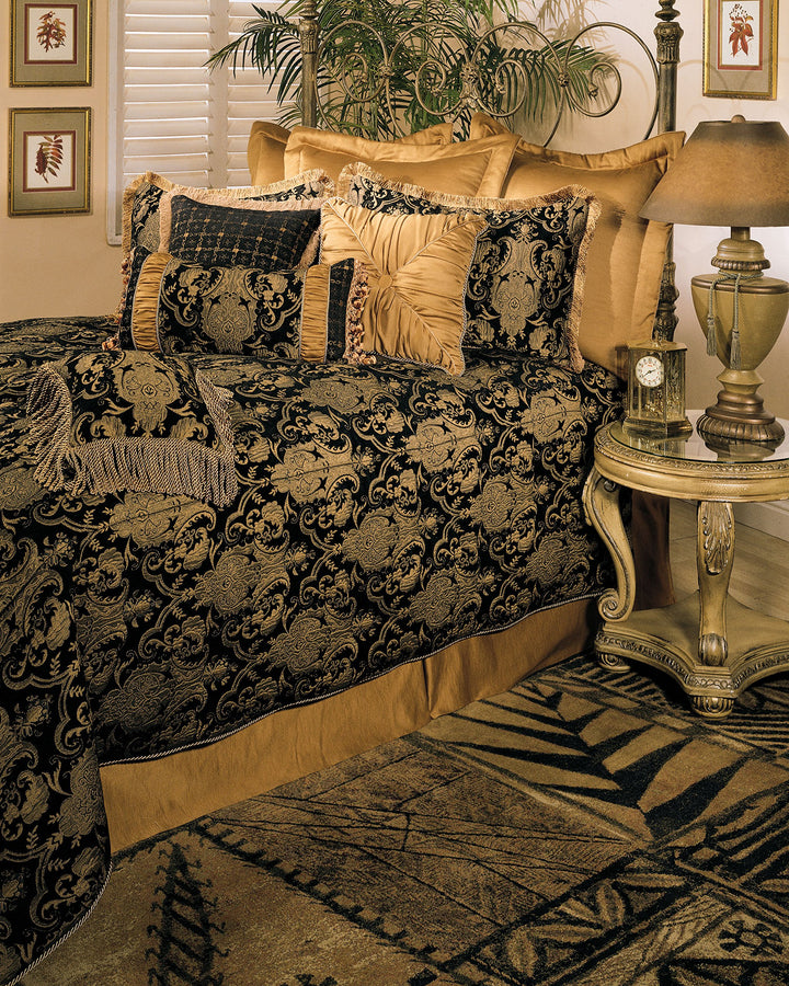Sherry Kline China Art Black Boudoir Pillow 13 x 20