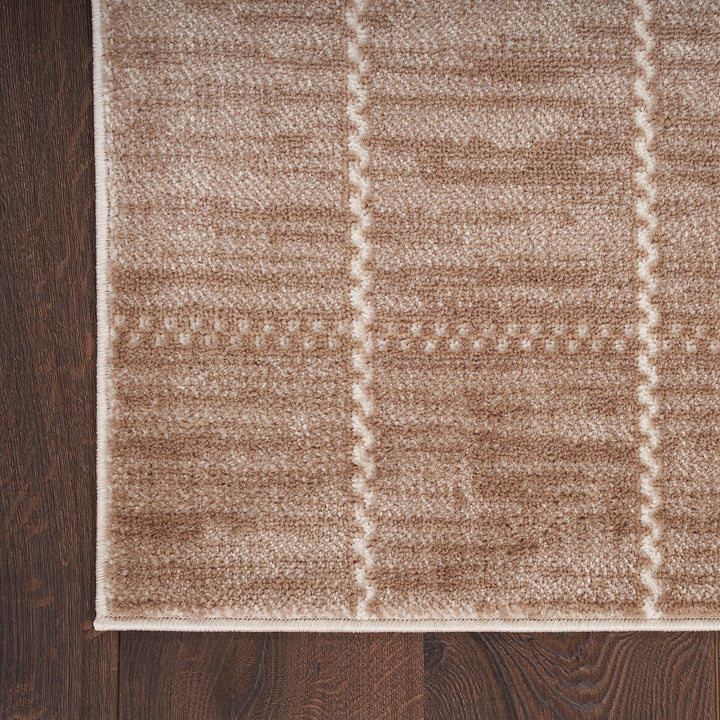 Nourison Serenity Home Geometric Mocha Ivory 7'10" x 9'10" Area -Rug Easy - Diamond Home USA