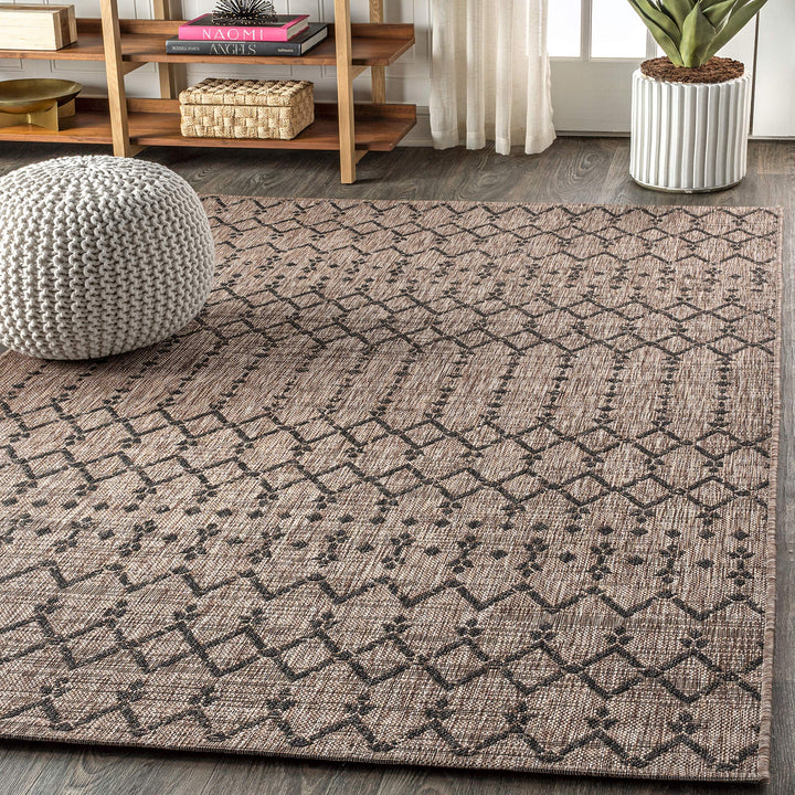 JONATHAN Y Trebol Moroccan Geometric Textured Weave Indoor/Outdoor Area Rug