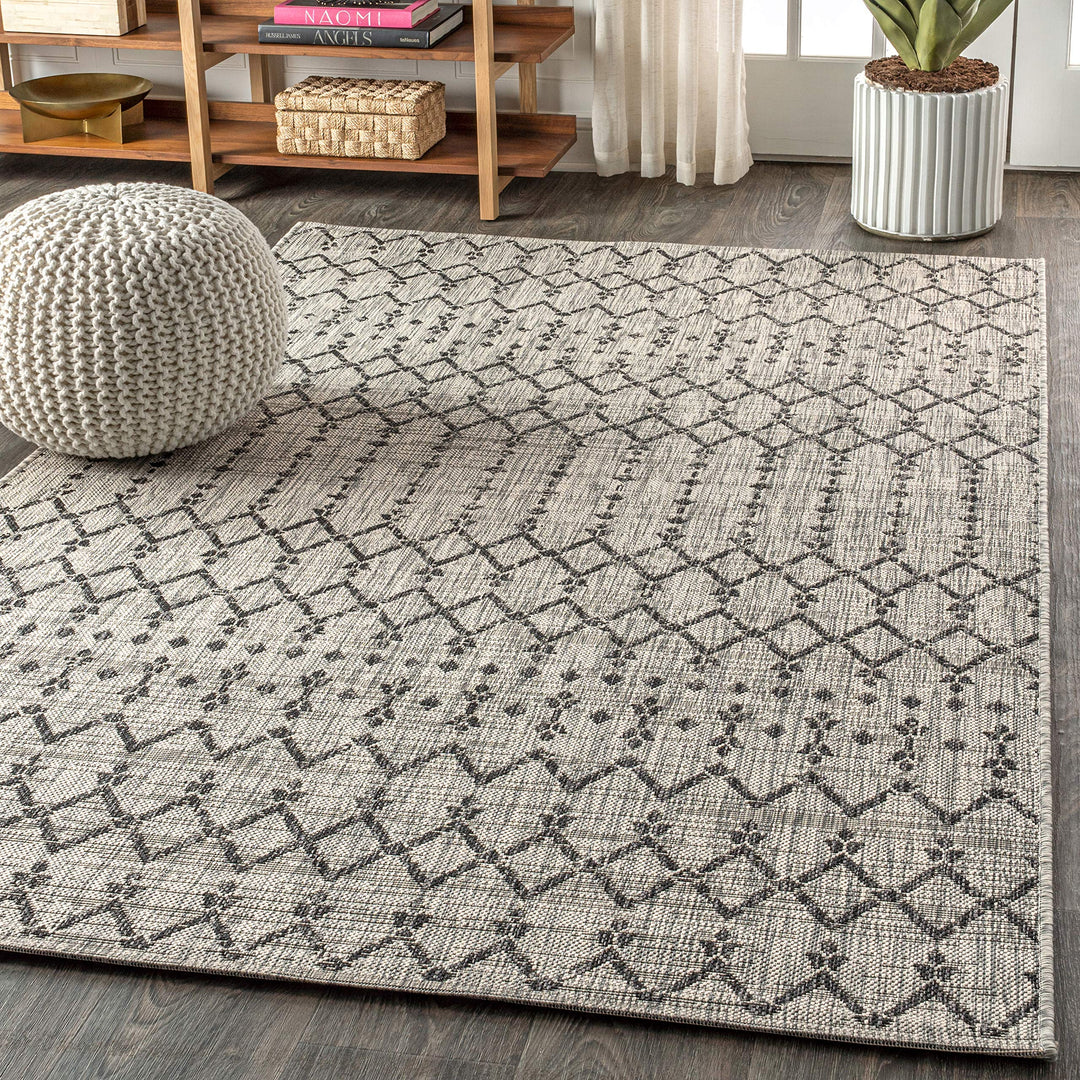 JONATHAN Y Trebol Moroccan Geometric Textured Weave Indoor/Outdoor Area Rug