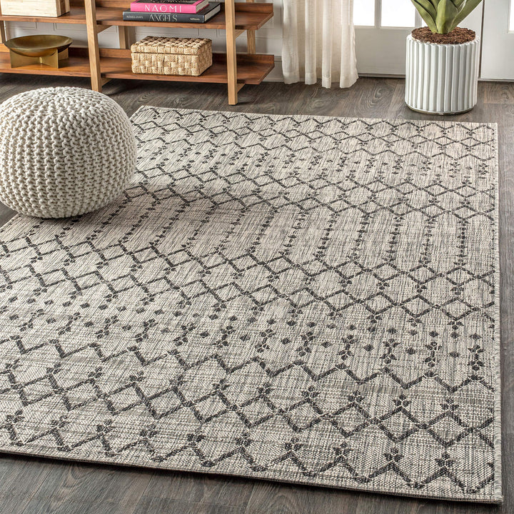 JONATHAN Y Trebol Moroccan Geometric Textured Weave Indoor/Outdoor Area Rug