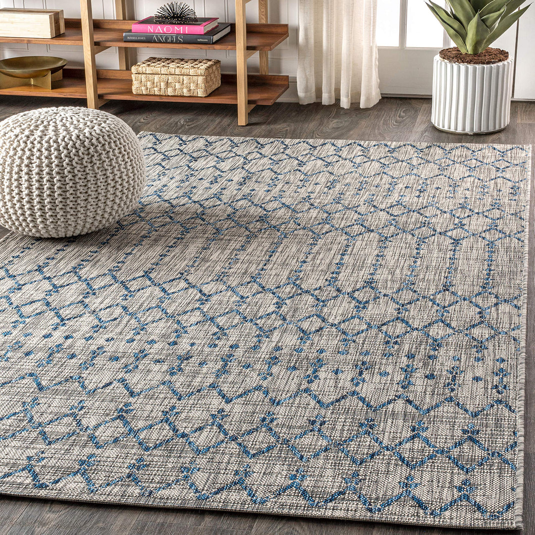 JONATHAN Y Trebol Moroccan Geometric Textured Weave Indoor/Outdoor Area Rug
