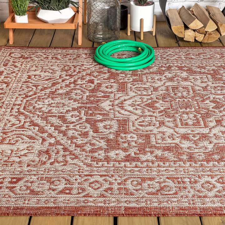 JONATHAN Y Rozetta Medallion Textured Weave Indoor/Outdoor Area Rug