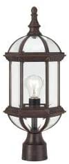 1 Light Rustic Bronze 19 inch Post Fixture Bronze/Clear