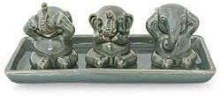 Elephant Lesson Hear Speak See No Evil Artisan Figurine