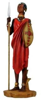 Handmade Alabaster Masai Warrior Figurine (China) Brown