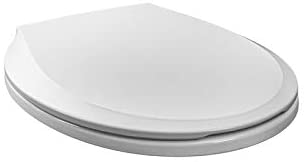 MISC High Plastic Round Front Toilet Seat Quick Install Easy Clean White