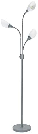 3 Light Adjustable Head Floor Lamp Silver Modern Contemporary - Diamond Home USA