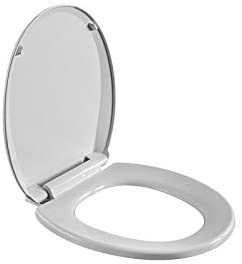 MISC High Plastic Round Front Toilet Seat Quick Install Easy Clean White