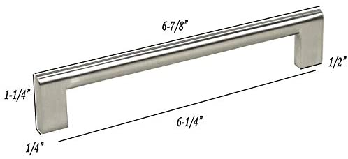 Contemporary 6 15/16" Key Shape Design Stainless Steel Finish Cabinet Bar Pull Handle (Case 4) Silver Aluminum Nickel - Diamond Home USA