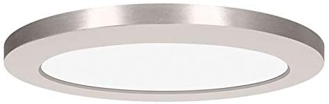 Modplus 9 inch Brushed Steel 120v Led Round Flush Mount Grey