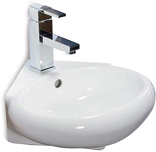 Ceramic 14 5 inch Corner White Wallmount