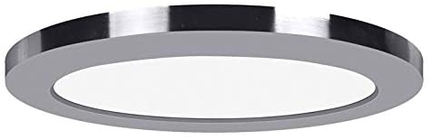 12 inch Chrome Led Round Flush Mount Transitional