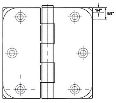 3 5" x 5/8" Radius Satin Nickel Door Hinges (Pack 12) Metal - Diamond Home USA
