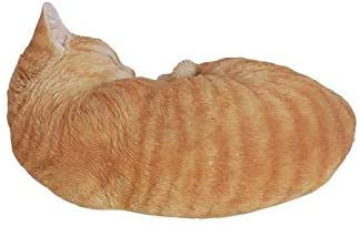 Orange Cat Sleeping Lying Down Polyresin - Diamond Home USA