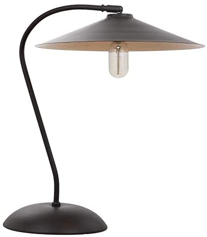Lighting 31 inch Task Led Table Lamp 18"x18"x31" Brown Tan Mid Century Modern Contemporary Scandinavian Brass Bulbs Included - Diamond Home USA