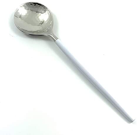 Hammered Flatware Set 20 Pieces (Silver White) White Stainless Steel - Diamond Home USA