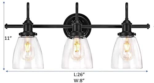 Matte Black 3 Light Cone Glass Shade Wall Sconce Modern Contemporary Metal - Diamond Home USA