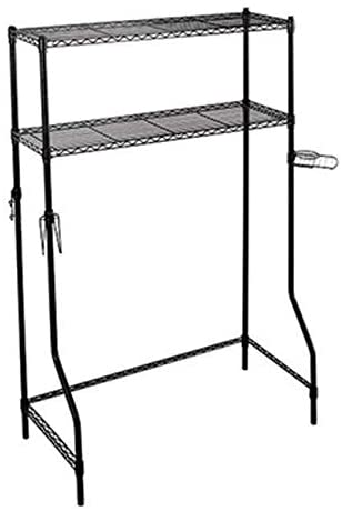 Over Bed 2 Shelf System Black Stainless Steel - Diamond Home USA