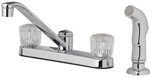 2 Handle Kitchen W/Sprayer Two Chrome Faucet Side Sprayer