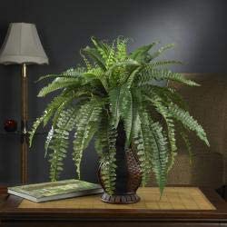 Silk 28 inch Potted Boston Fern Polyester - Diamond Home USA