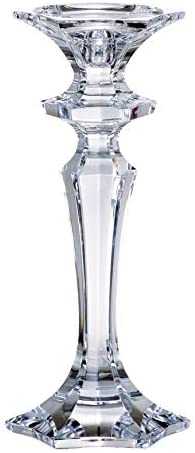 Lead Free Glass Candlestick 10 Height Made Europe