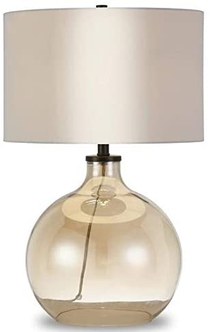 Table Lamp Glass Linen Shade Gold Glam Modern Contemporary Transitional - Diamond Home USA