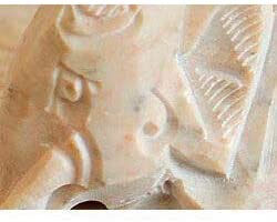 Handmade Carved Roses Elephant Holder Barware Entertaining Decorator Accent Beige Marble Drink Coasters (India)