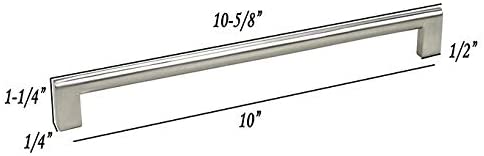Contemporary 10 625 inch Key Shape Stainless Steel Finish Cabinet Bar Pull Handles (Set 4) Silver Brushed - Diamond Home USA