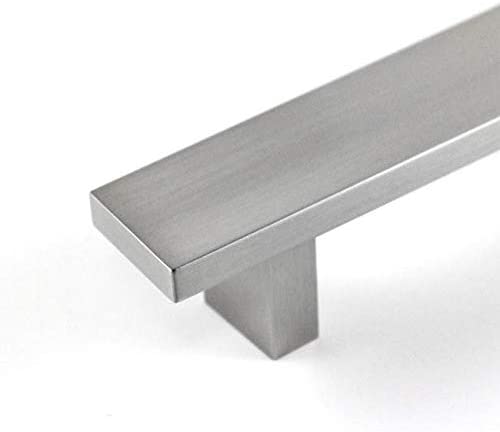 Contemporary 6 inch Rectangular Design Brushed Nickel Finish Cabinet Bar Pulls (Set 4) Aluminum - Diamond Home USA