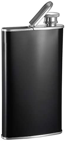Black Matte 4 Oz Flask Built Cigar Case Stainless Steel 1 Piece