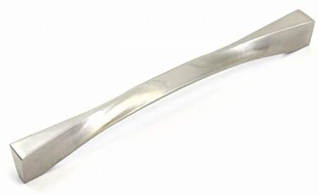 Contemporary 8 inch Twist Stainless Steel Finish Cabinet Bar