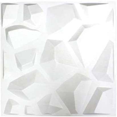 3D Wall Panels Plant Fiber Cave Design (10 Per Box) White Organic