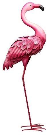 35 H Flamingo Metal Lawn Pink Beach - Diamond Home USA