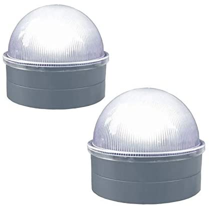Silver Chainlink Solar Cap (2 Pack) Plastic Bulbs Included