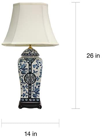Handmade 26 inch Blue White Vase Lamp (China) Traditional - Diamond Home USA