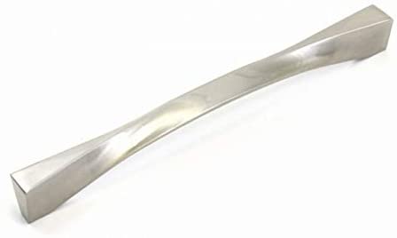 Contemporary 8 inch Twist Stainless Steel Finish Cabinet Bar