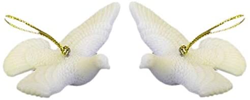 Two Turtle Doves Christmas Ornaments White