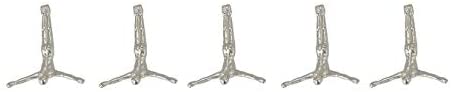 Set 5 Contemporary 10 Inch Upside Down Nickel Sculptures Silver Modern - Diamond Home USA