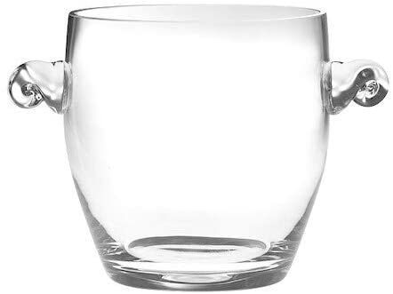 European Glass Ice Bucket/Wine Cooler W/ 2 Handles 8" Height