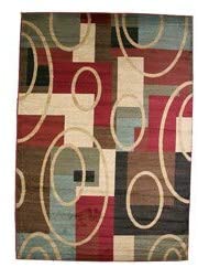 Contemporary Geometric Broadway Multicolored Area Rug (5'3 X