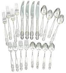 Pineapple 18/10 20 Piece Place Setting Silver Metal