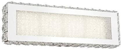 Chrome Stainless Steel Led Wall Sconce Clear Crystal Accents