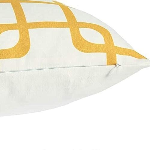 Geometric Yellow Squares 18 inch Throw Pillow Cover Color Mid Century Modern Polyester Removable - Diamond Home USA