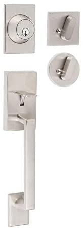 Modern Front Entrance Handleset Brass