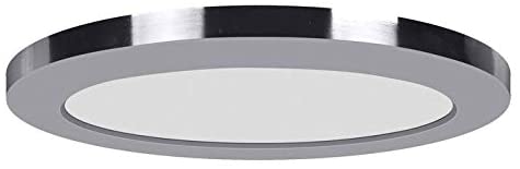 12 inch Chrome Led Round Flush Mount Transitional Acrylic