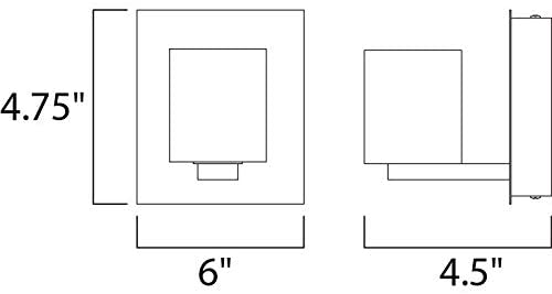 Metal Glass Clear Square Glasses Polished Chrome Frame Led Bath Vanity Silver Includes Hardware - Diamond Home USA