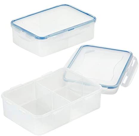 Divided Food Storage Containers 54oz 2 Pc Set Clear