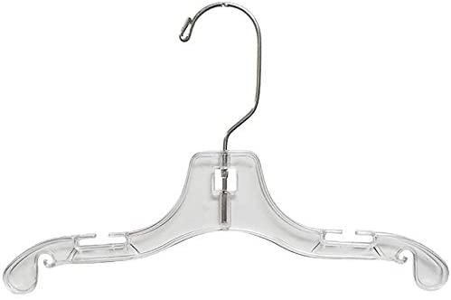 10 Inch Clear Plastic Baby Top Hanger Notches Swivel Hook