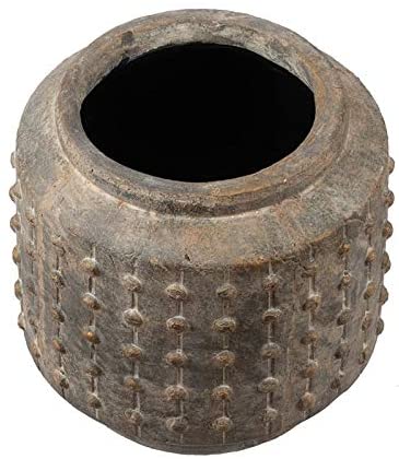 8 inch Diameter Pot Tan Ceramic - Diamond Home USA